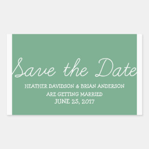 Whimsy Save the Date Stickers, Green Sticker