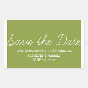 Whimsy Save the Date Stickers, Olive Green Sticker
