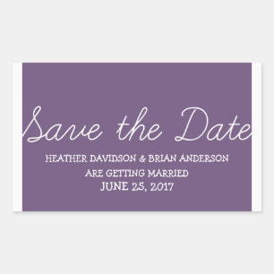 Whimsy Save the Date Stickers, Purple Sticker