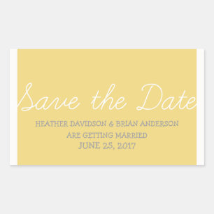 Whimsy Save the Date Stickers, Yellow Sticker