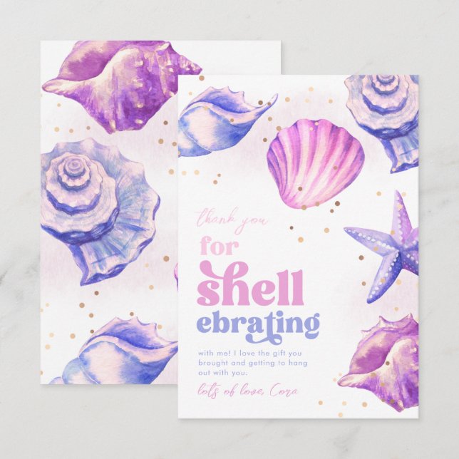 Whimsy Shellebrate Thank You Cards (Front/Back)