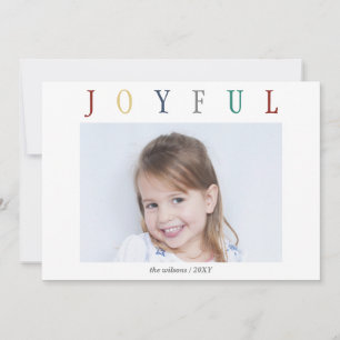 Whimsy Snowflakes Colourful Joyful Minimal Photo Holiday Card