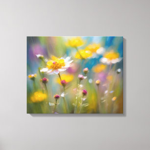 Whimsy Summer Wildflowers Canvas Print