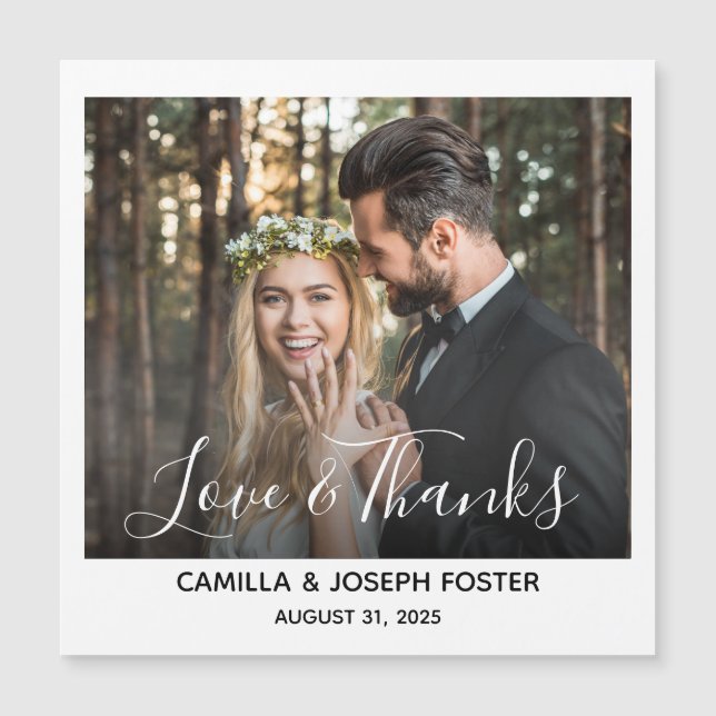 Whimsy Thank You Wedding Photo Magnet  (Front)