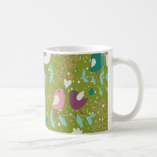 Whimsy Tweety Birds on Vines Coffee Mug