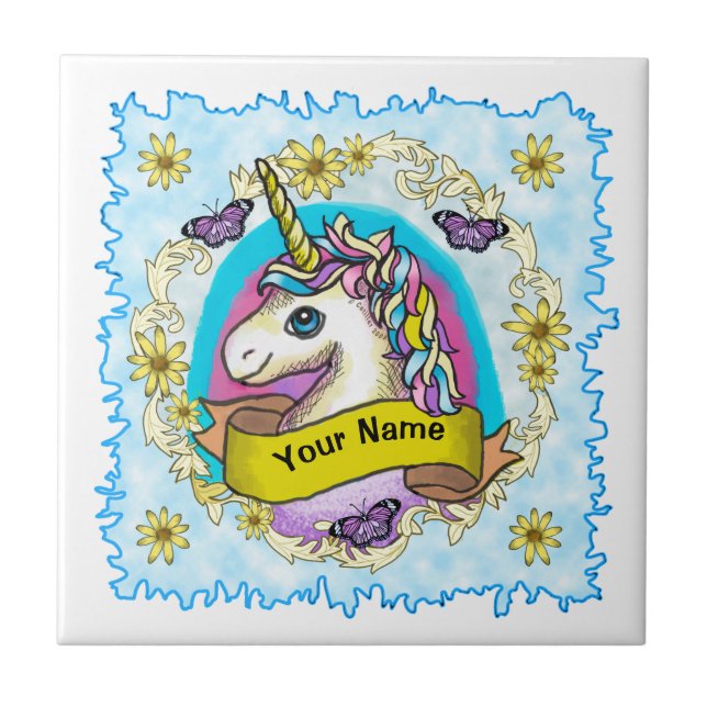 Whimsy Unicorn tile (Front)