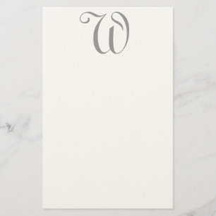 Whimsy W Editable Monogram Felt Stationery