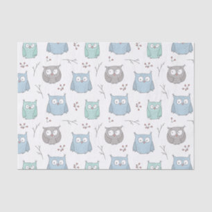 Whimsy Winter Owls Pattern Tissue Paper