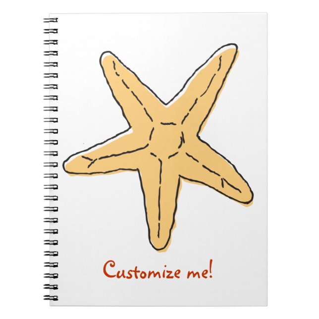 WhimsyMonger Starfish Note Book - customizable (Front)