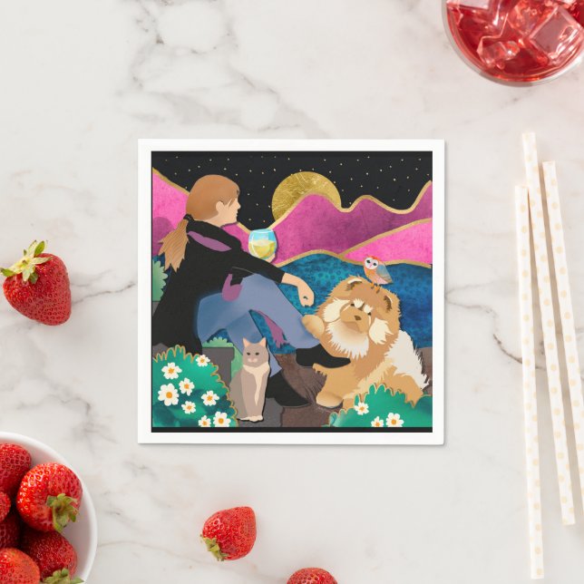 WHINE WITH ME chow paper napkins (Insitu)