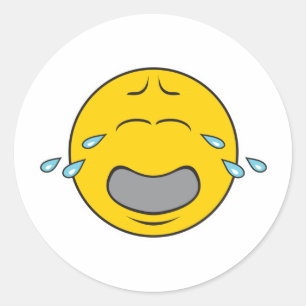 Whining Crying Face Classic Round Sticker