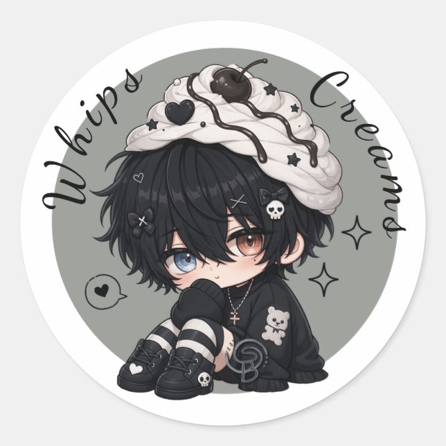 Whip Cream Doll Classic Round Sticker (Front)