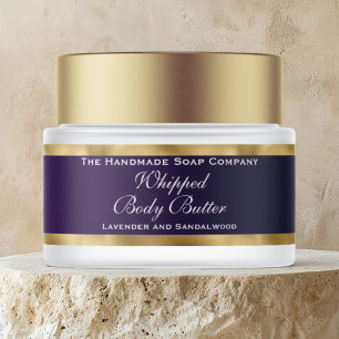 Whipped Body Butter Gold Foil & Purple Jar Label