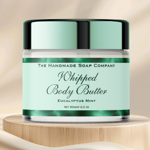 Whipped Body Butter Jar Label Green & Green Foil