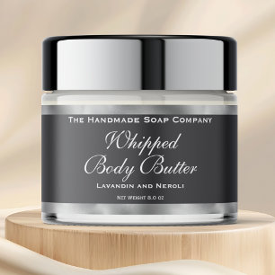 Whipped Body Butter Jar Label Grey & Silver Foil
