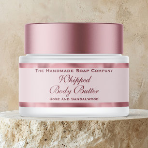Whipped Body Butter Pink Foil and Pink Jar Label