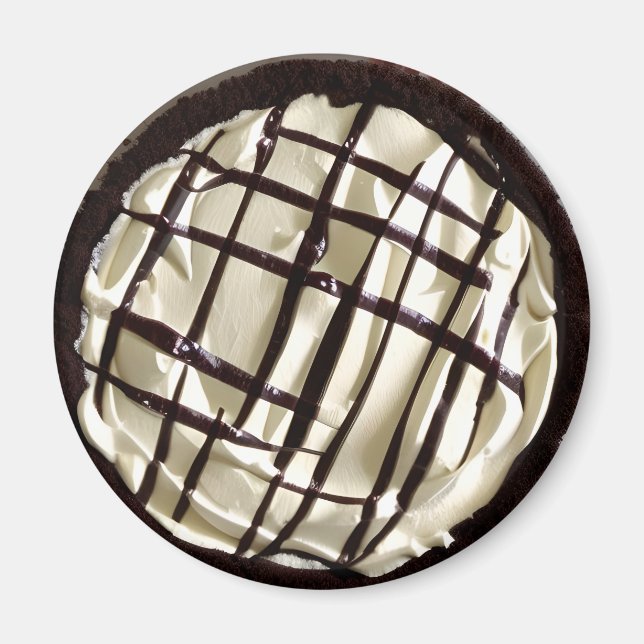 Whipped Cream and Chocolate Syrup Pie Magnet (Front)