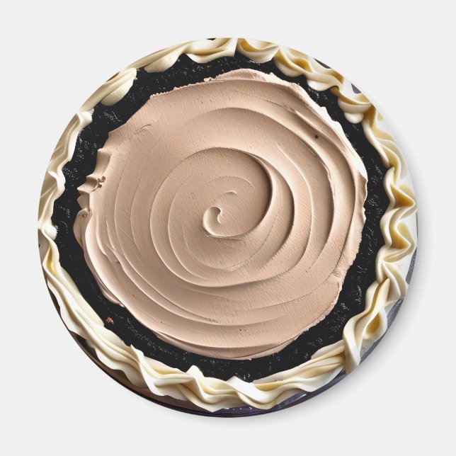 Whipped Cream Chocolate Pudding Pie Food Magnet (Front)