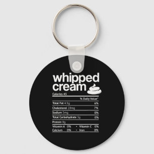 Whipped Cream Nutrition Funny Thanksgiving Christm Keychain