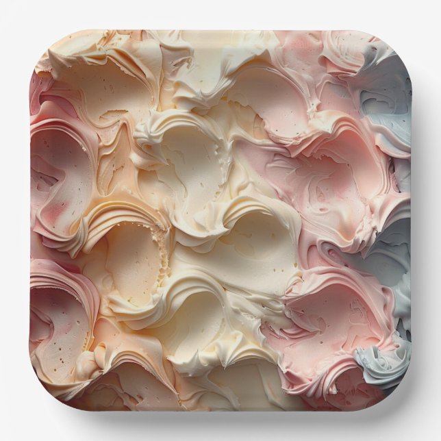Whipped Delight: Buttercream Frosting Paper Plates (Front)
