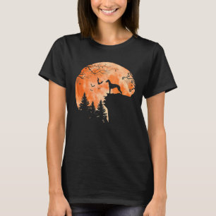 Whippet And Moon Silhouette Dog Lover Halloween T-Shirt