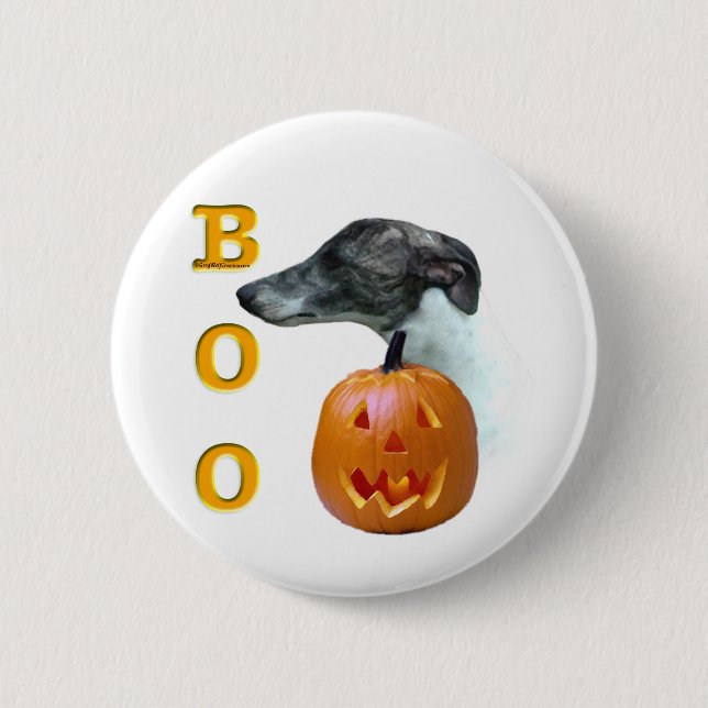 Whippet Boo 2 Inch Round Button (Front)