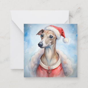 Whippet Christmas Card - Festive Holiday