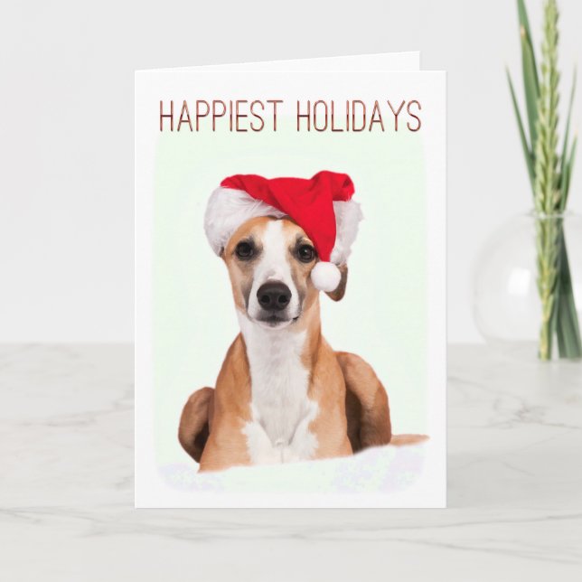Whippet Christmas Greeting Cards (Front)