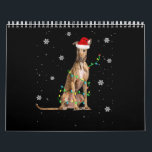 Whippet Christmas Light Cute Santa Whippet Xmas Calendar<br><div class="desc">Whippet Christmas Light Cute Santa Whippet Xmas</div>