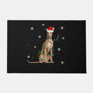 Whippet Christmas Light Cute Santa Whippet Xmas Doormat