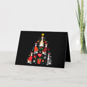 Whippet Christmas Ornament Tree Funny Dog Mom Dad Holiday Card