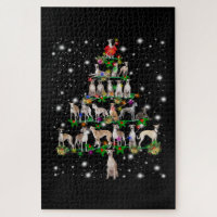 Whippet Christmas Tree Covered By Flashlight