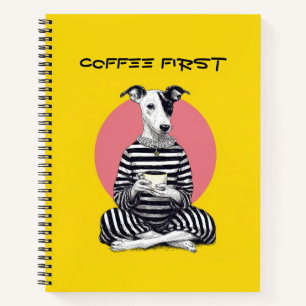Whippet Coffee Time – Quirky Vintage Dog Notebook