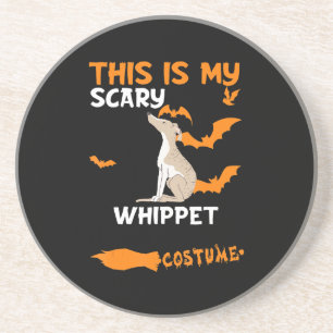 Whippet Costume Halloween Lazy Scary Dog T-Shirt Coaster