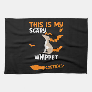 Whippet Costume Halloween Lazy Scary Dog T-Shirt Kitchen Towel