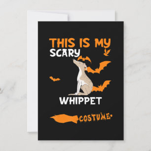 Whippet Costume Halloween Lazy Scary Dog T-Shirt Thank You Card