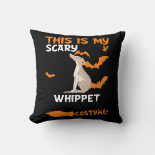 Whippet Costume Halloween Lazy Scary Dog T-Shirt Throw Pillow