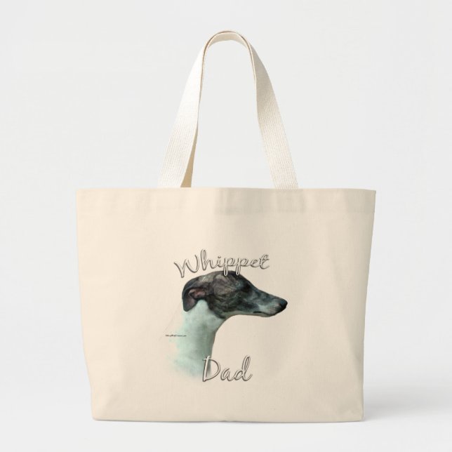 Whippet Dad 2 Large Tote Bag (Front)