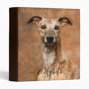 Whippet Dog Add Name Binder