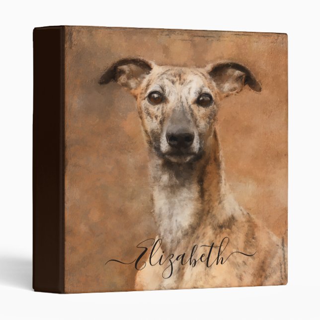 Whippet Dog Add Name Binder (Front/Spine)