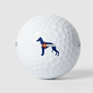 Whippet Dog Breed Colorado Flag Silhouette Golf Balls