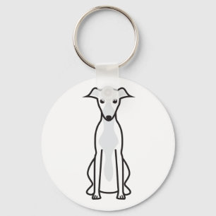 Whippet Dog Cartoon Keychain
