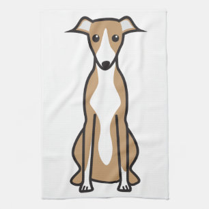 Whippet Dog Cartoon Kitchen Towel