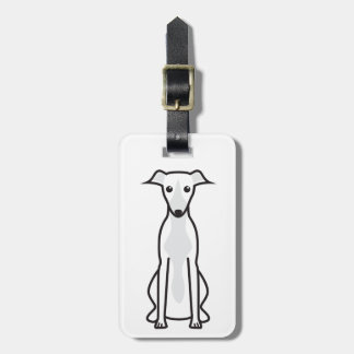Whippet Dog Cartoon Luggage Tag