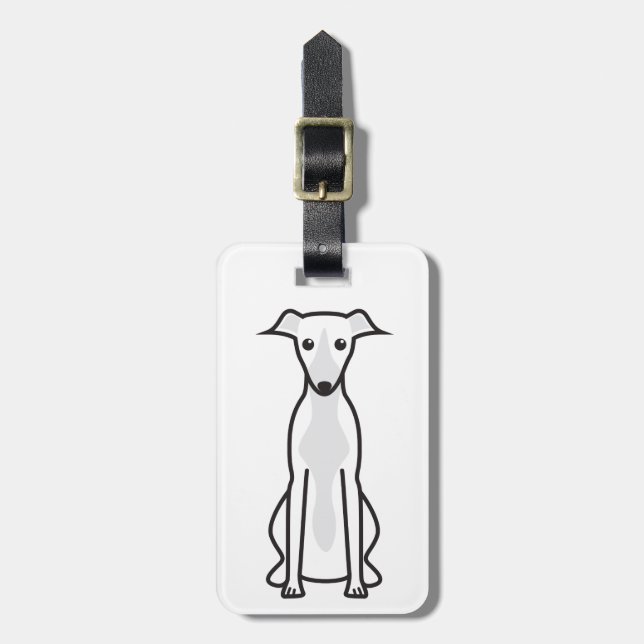 Whippet Dog Cartoon Luggage Tag (Front Vertical)