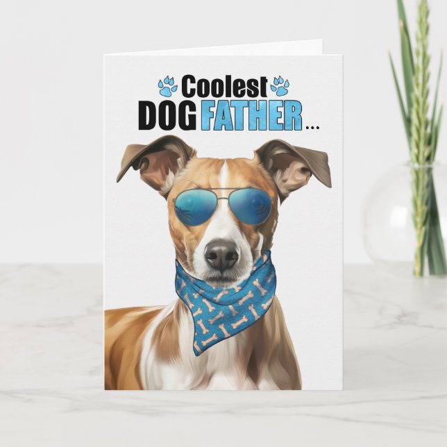 Whippet Dog Coolest Dad Father's Day Holiday Card (Front)