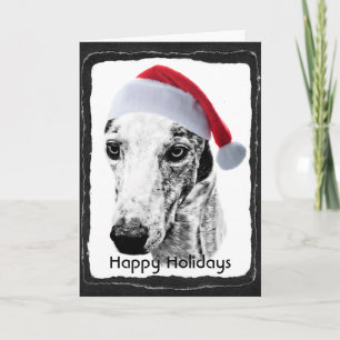 Whippet dog holiday card