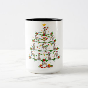 Whippet Dog Lover Lighting   Whippet Christmas Two-Tone Coffee Mug