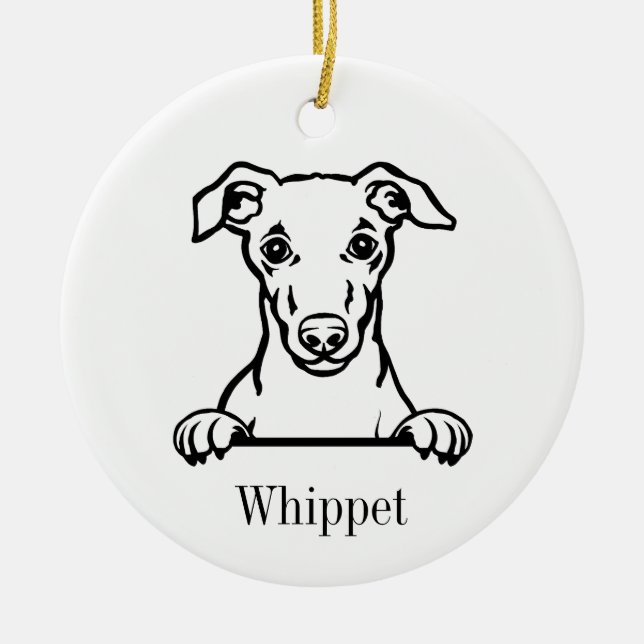 Whippet dog ornament (Front)