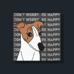 Whippet dog pop art canvas print<br><div class="desc">Retro pop art style original dog illustration of cute worried Whippet with inspirational and positive text "Dont worry, be happy" printed on canvas. A must have to keep you motivated and on track especially for those who love animals and dogs.</div>